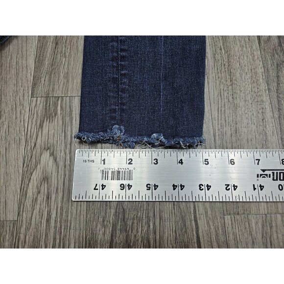 (3/$35) LOFT Jeans Womens 26 / 2 Blue Modern Skinny Raw Frayed Hem Ankle Denim - Picture 13 of 13